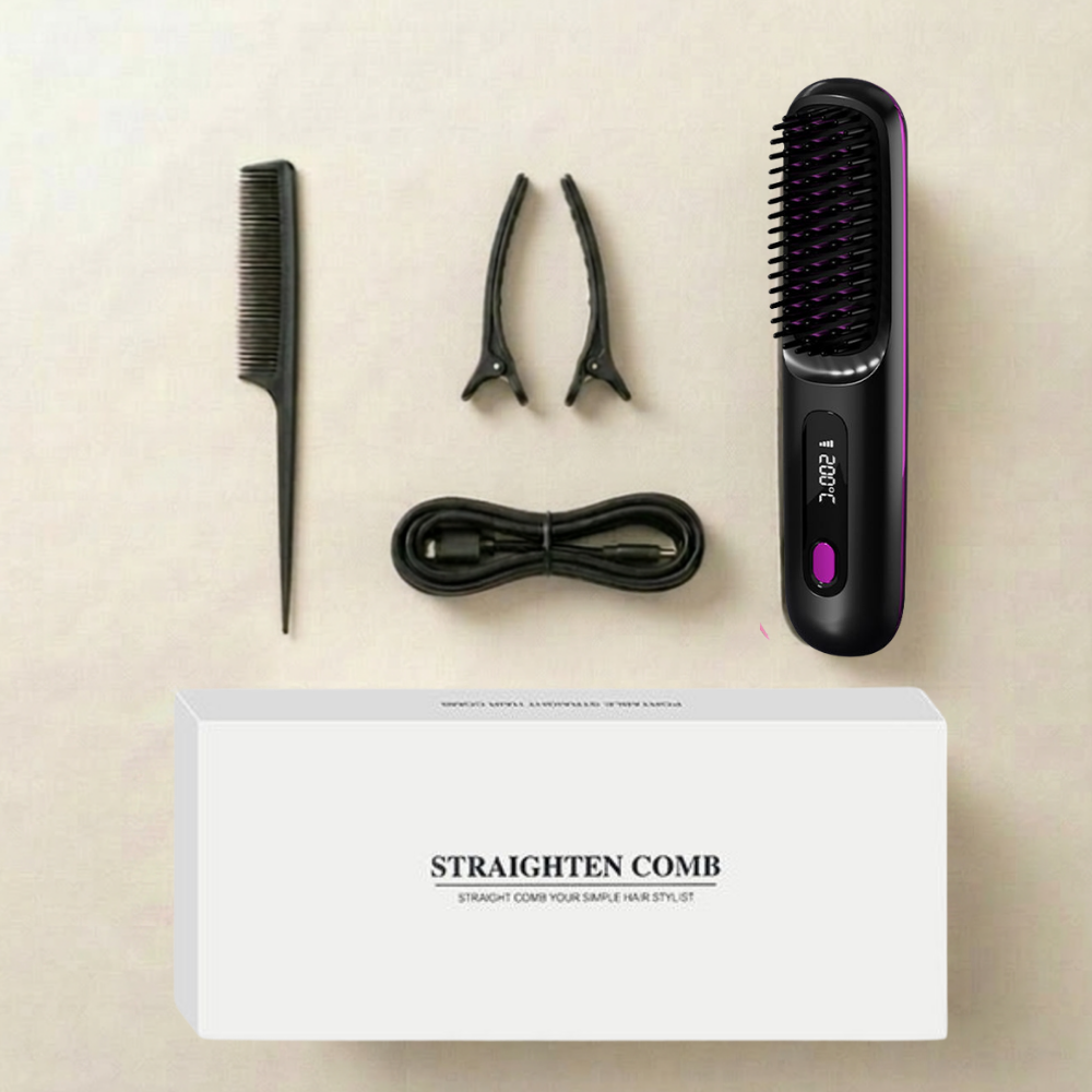 Brosse Lissante Chauffante Portable