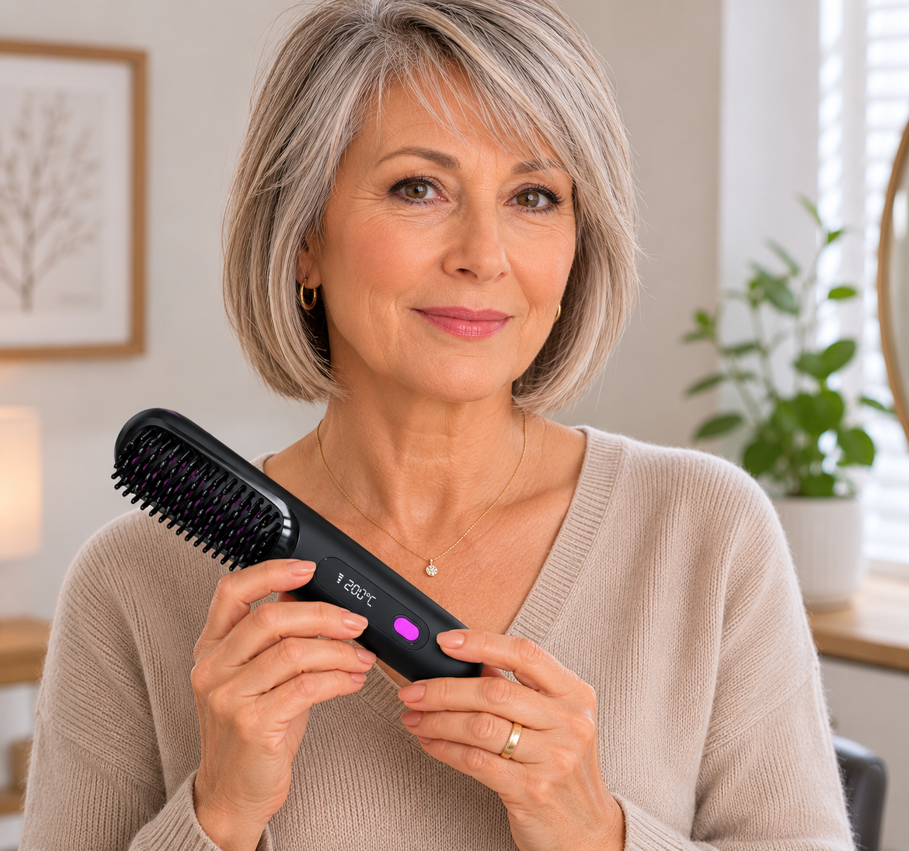 Brosse Lissante Chauffante Portable