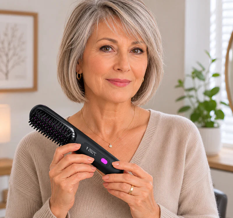 Brosse Lissante Chauffante Portable